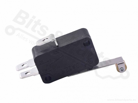Microswitch push button (make contact) with lever with roller vertical
